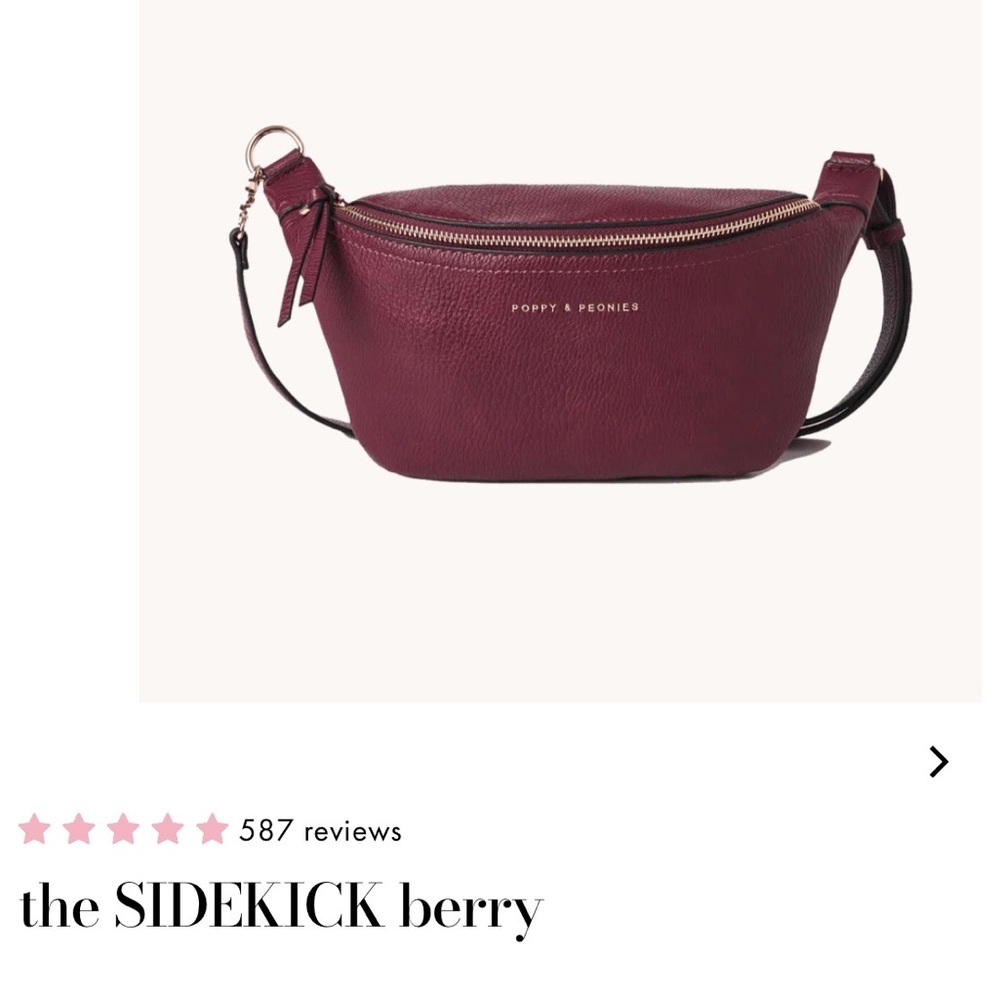 Poppy & Peonies Sidekick Crossbag burgundy. - Picture 9 of 10